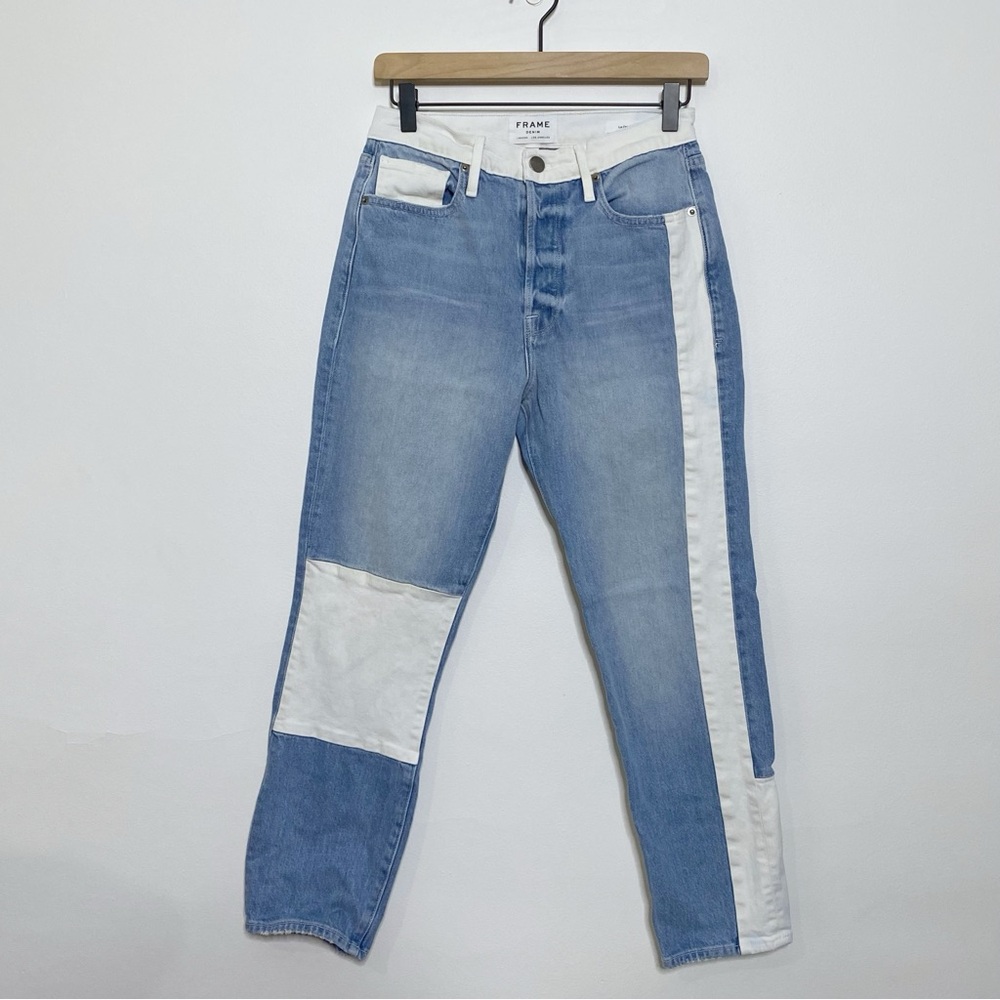 Frame Denim Le Original Sadie Straight Color Block Jeans Size 27